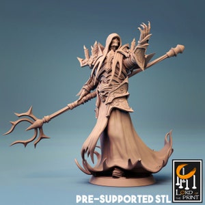 Undead Lich Necromancer Miniature - Lord of the Print | Deathlord Wight King Model | Vecna Figure | Dungeons & Dragons | DnD | Wargaming