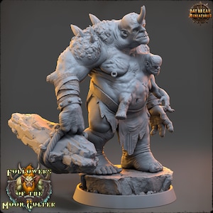 Mutant Ettin Miniature -  Daybreak Miniatures | Grimdark Giant Model | Dungeons and Dragons | DnD | Wargaming | Followers of the Moon Gulper
