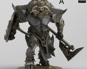 Grimdark Doom Bull Miniatures - Rescale Miniatures | Ogroid Minotaur Barbarian Models | Dungeons & Dragons | DnD | Wargaming | Unchained