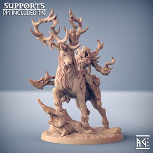 Stag & Elf Rider Miniature - Artisan Guild | Cavalry Model | Dungeons and Dragons | DnD | Wargaming