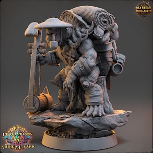 Tortle Bard Miniature -  Daybreak Miniatures | Turtle Folk Hermit Model | Dungeons and Dragons | DnD | Wargaming | Praetorians
