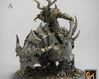 Grimdark Cavalry Miniatures - Lord of the Print | Chaos Mount Model | Armoured Dinosaur | Wargaming | Unchained