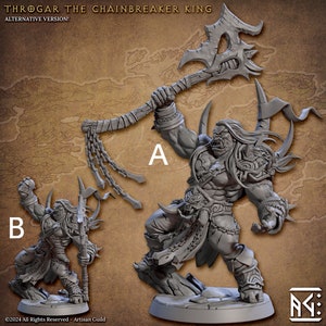 Orc Clan Leader Barbarian Miniatures - Artisan Guild | Savage Orruk Big Boss Model | Dungeons and Dragons | DnD | Wargaming | Blackcrag Orcs
