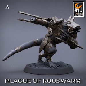 Skaven Gutter Runner Miniatures - Lord of the Print | Ratfolk Infantry Model | Barbarian | Dungeons and Dragons | DnD | Wargaming | Rouswarm