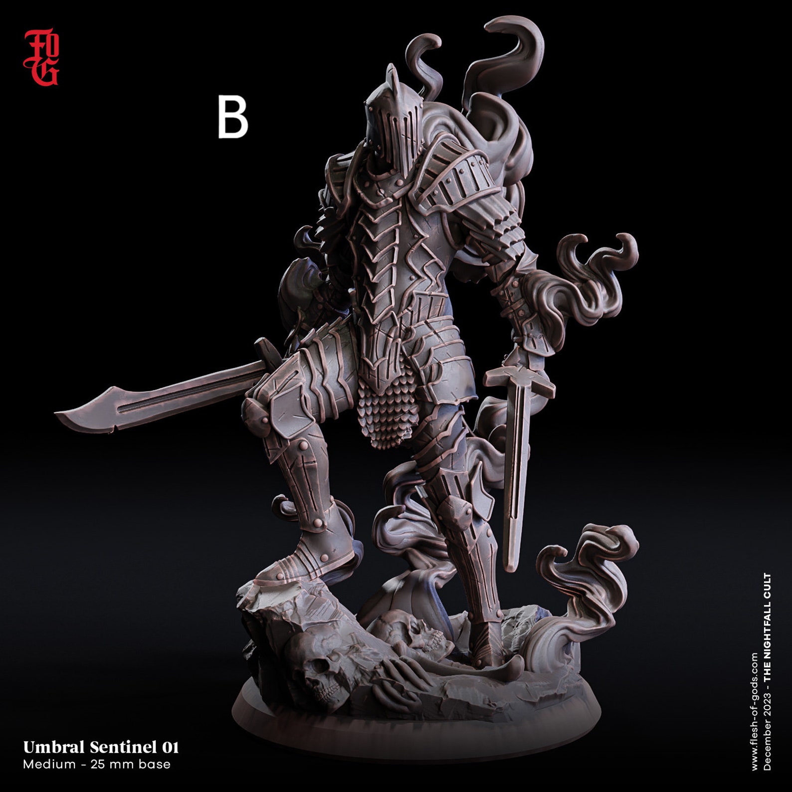 Infernal Knight Miniatures - Flesh of Gods | Armored Fire Daemon Model ...