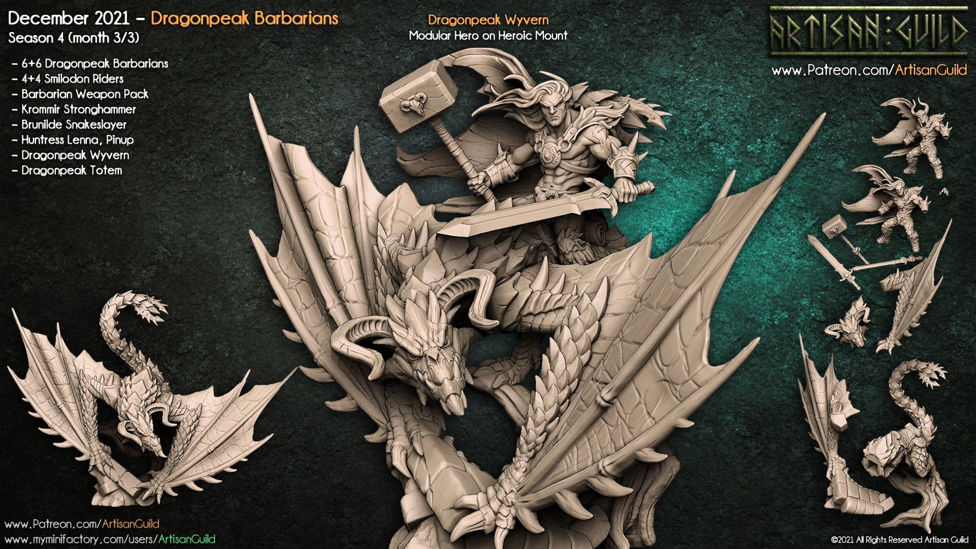 Dragon Mount & Barbarian Rider Model - Artisan Guild | Orruk