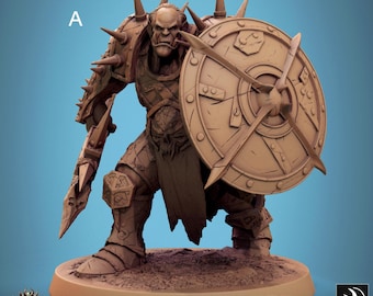 Male Orc Fighter Miniatures - Rescale Miniatures | Orruk Warclans Ironjawz Models | Wargaming | Cliffside Orks