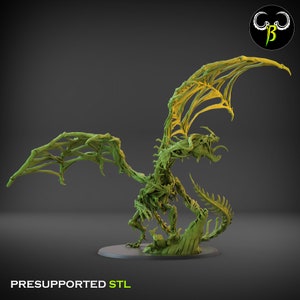 Undead Dragon Miniature - Clay Beast Creation | Zombie Dracolich Model | Dungeons and Dragons | DnD | Wargaming | Pathfinder | Blood Dragon