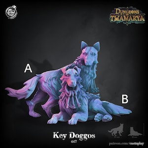 Dog Miniatures - Castnplay | Hound Model | Dungeons and Dragons | DnD | Wargaming | 'Key Doggos'