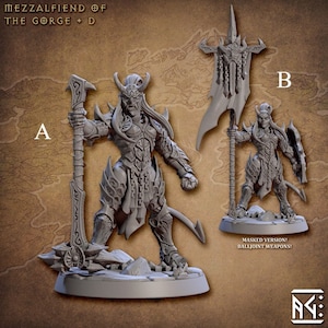 Masked Tiefling Infantry Miniatures - Artisan Guild | Demon Warrior Model | Dungeons and Dragons | DnD | Wargaming