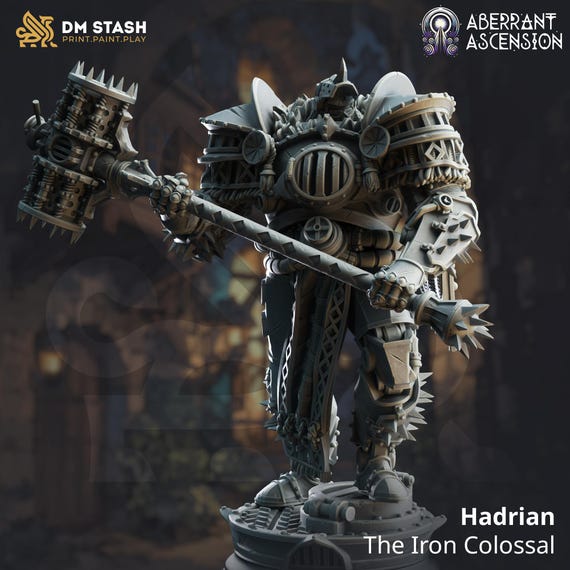 Giant Warforged Barbarian Miniature - DM Stash | Construct Fighter