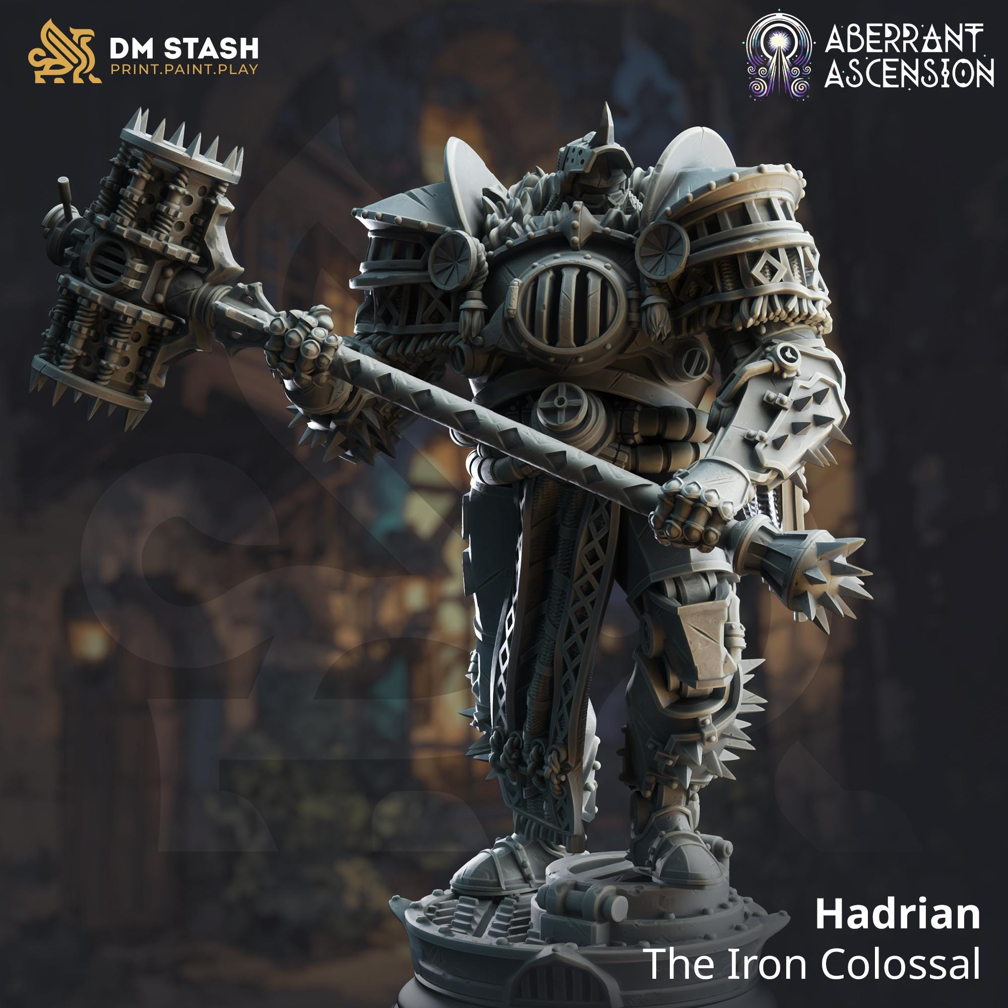 Giant Warforged Barbarian Miniature - DM Stash | Construct Fighter