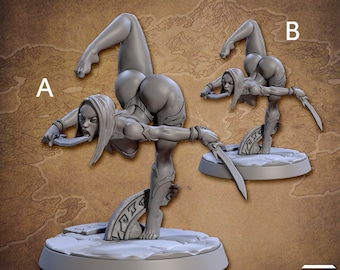 Dark Elf Dancer Rogue Miniature - Artisan Guild | Drow Witch Aelf Model | Dungeons and Dragons | DnD | Wargaming | Blacktongue Assassins