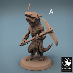 Grimdark Kobold Warrior Miniatures - Rescale Miniatures | Lizardfolk Fighter Models | Dungeons & Dragons | DnD | Wargaming | Into the Abyss
