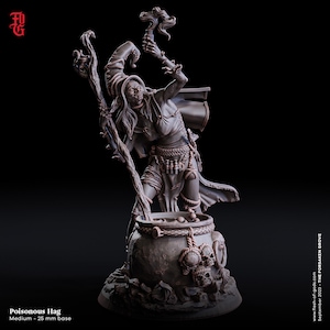 Swamp Hag Miniature -  Flesh of Gods | Grimdark Forest Witch Model | Dungeons and Dragons | DnD | Wargaming | The Forsaken Grove