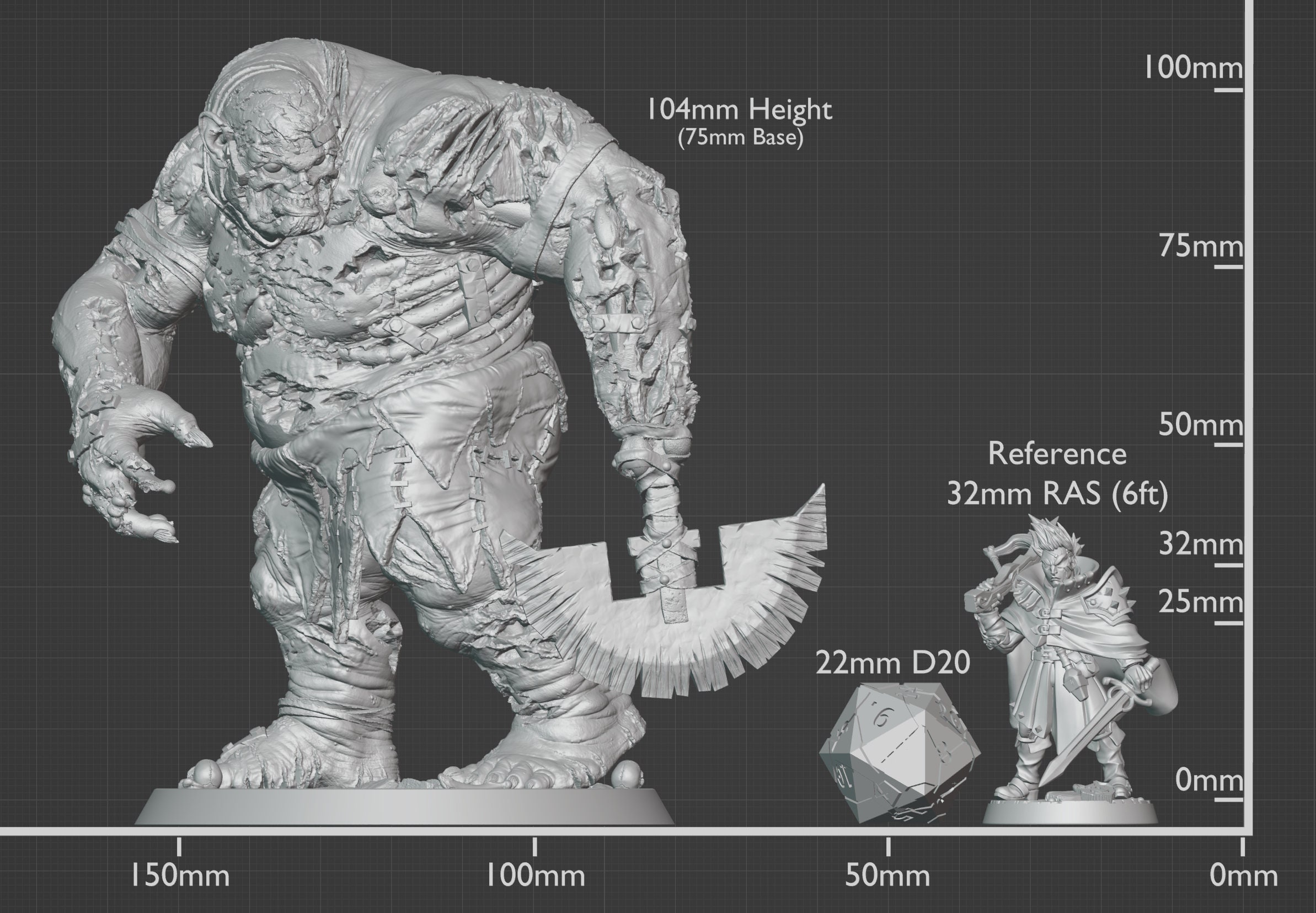 Undead Giant Miniature - Daybreak Miniatures | Flesh Golem Model