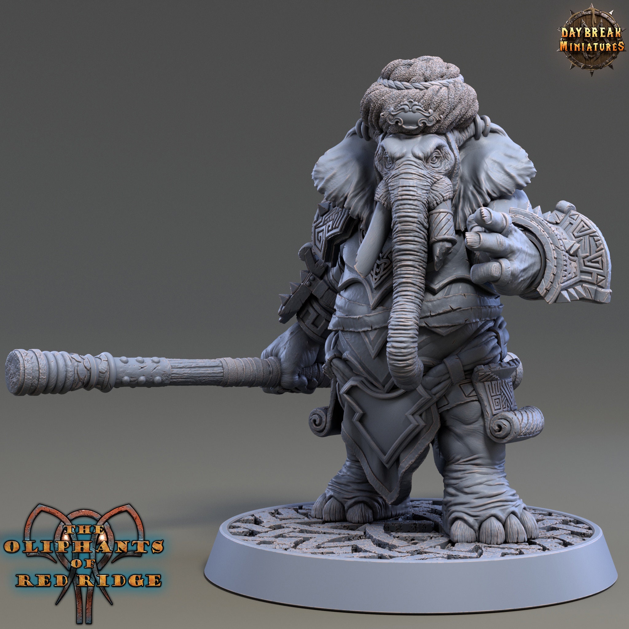 Loxodon Monk Miniature - Daybreak Miniatures | Elephantfolk Heavy