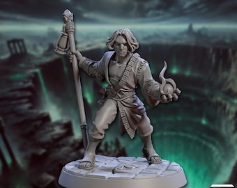 Male Gnome Wizard Miniature - Artisan Guild | Dwarf Wizard Model | Wargaming | Descent into the Hive