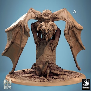 Elder Gold Dragon Mount Miniature - Rescale Miniatures | Stormcast Tauralon Figure | Dungeons & Dragons | DnD 5e | Wargaming | Purity