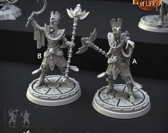 Undead Pharoah Sorcerer Miniatures - Castnplay | Egyptian Zombie Wizard Models | Dungeons & Dragons | DnD | Wargaming | Echoes of Life