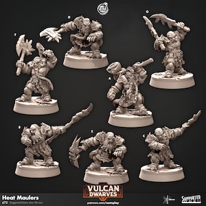 Dwarf Infantry Miniatures - Castnplay | Longbeard Models | Dungeons & Dragons | DnD | Wargaming | Vulkan Dwarves | Heat Maulers