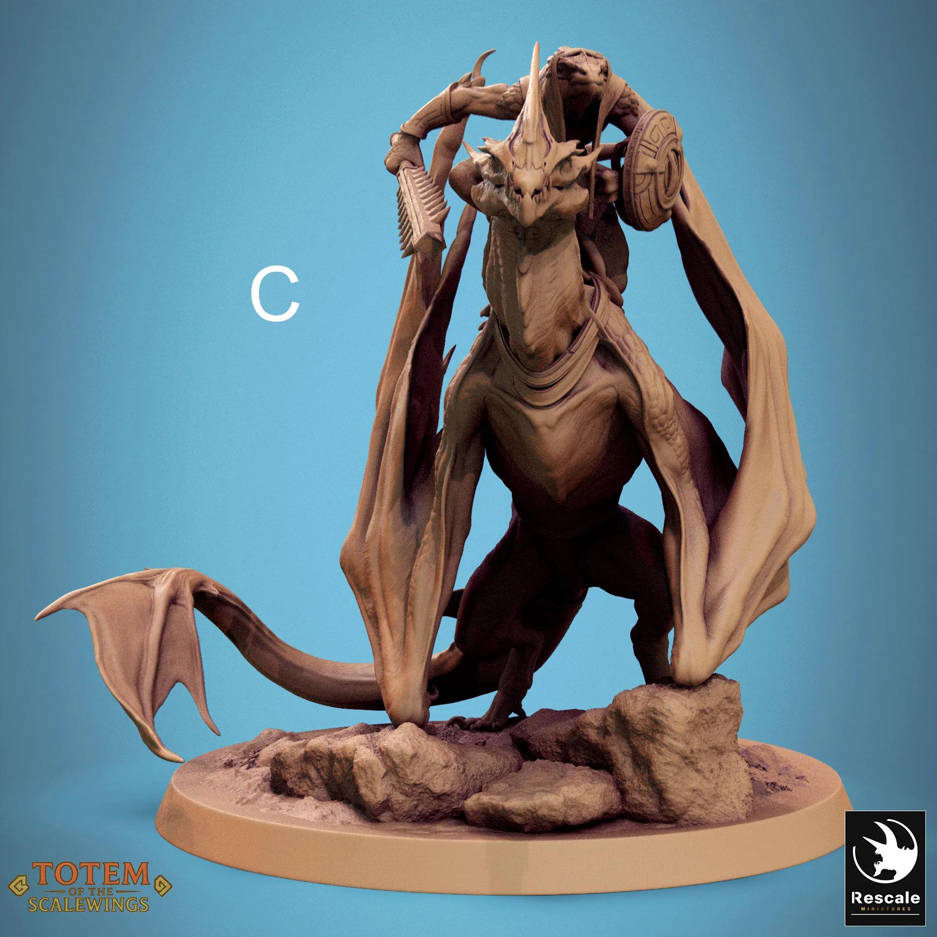 Skink Wyvern Rider Mount - Rescale Miniatures | Ripperdactyl Dinosaur ...