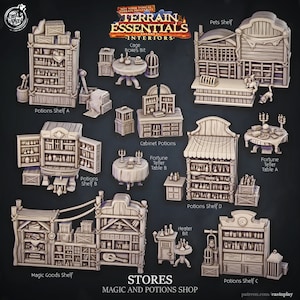 Magic Shop Scatter - Castnplay | Potion Store Props | Dungeons & Dragons | DnD | Wargaming | Terrain Essentials | Wargaming