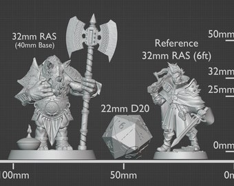 Rhinofolk Infantry Miniatures -  Daybreak Miniatures | Beastfolk Brute Model | Dungeons and Dragons | DnD | Wargaming | Fighting Philosopher