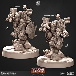 Dwarf Berserker Miniatures - Castnplay | Smallfolk Infantry Models | Dungeons & Dragons | DnD | Wargaming | Vulkan Dwarves | Thoromir Loom