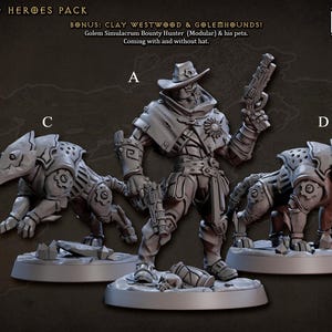Warforged Cowboy Miniature - Artisan Guild | Necron Ranger Model | Dungeons and Dragons | DnD | Wargaming | Golum Samulacra
