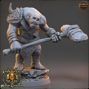 Ogre Infantry Miniature -  Daybreak Miniatures | Undead Troll Model | Dungeons and Dragons | DnD | Wargaming | Followers of the Moon Gulper