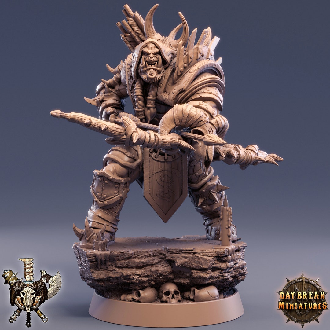 Orc Ranger Miniature - Daybreak Miniatures | Ogre Archer Model ...