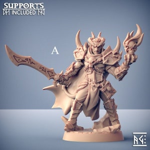 Tiefling Sorcerer Miniature - Artisan Guild | Devil Warrior Model | Demon Battlemage | Dungeons and Dragons | Wargaming | DnD