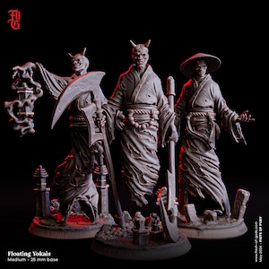 Undead Oni Demon Miniatures -  Flesh of Gods | Japanese Spectral Wraith Models | Dungeons and Dragons | DnD | Wargaming | Fists of Fury