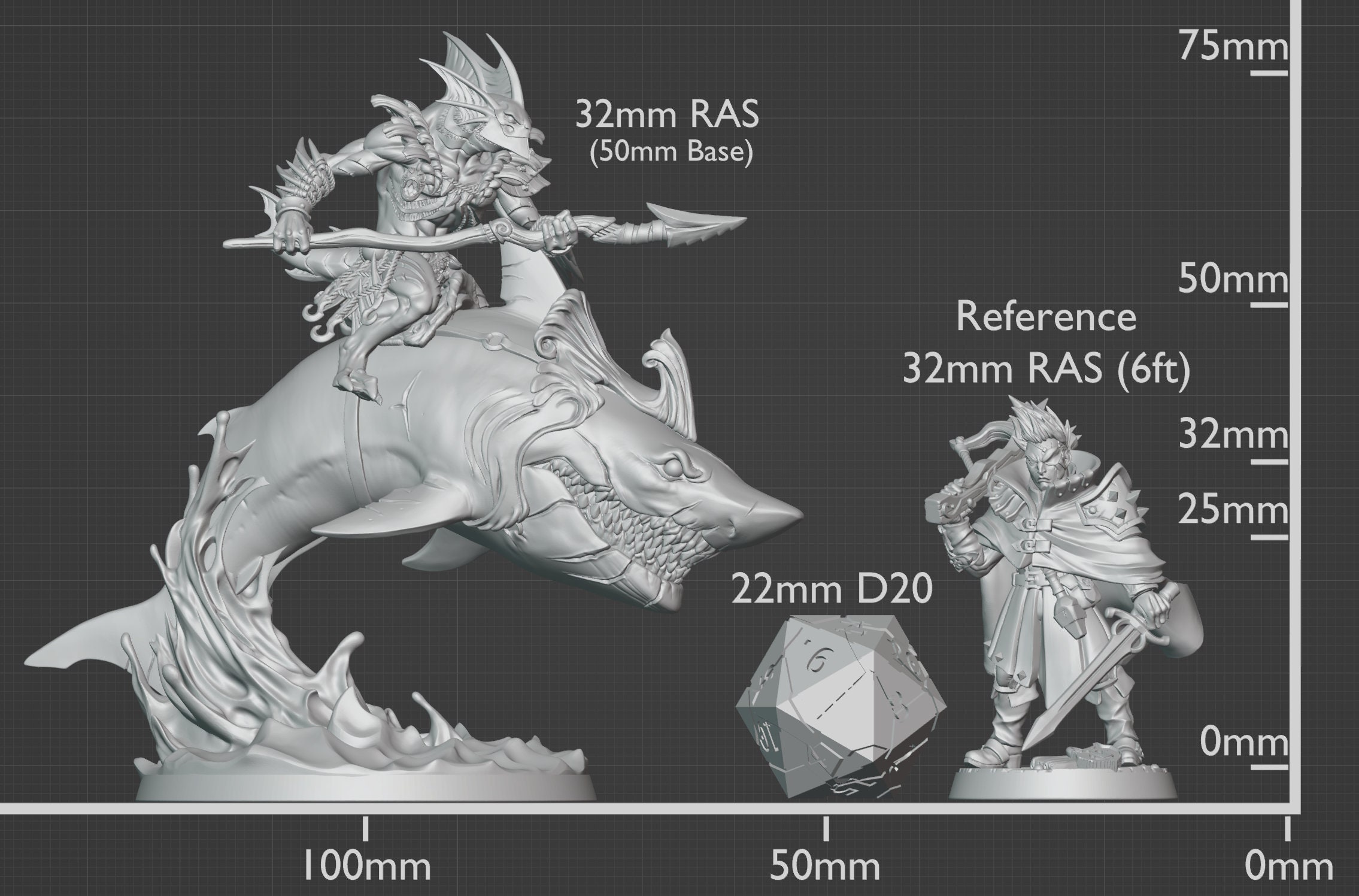 Deepkin Mounted Shark Miniatures - Artisan Guild | Idoneth Allopex