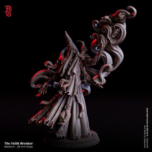 Grimdark Undead Sorcerer Miniature -  Flesh of Gods | Human Necromancer Model | Dungeons and Dragons | DnD | Wargaming | Faith and Fate