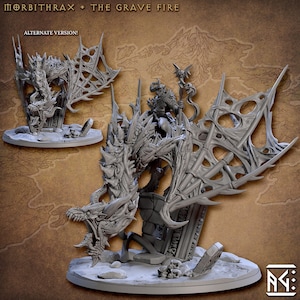 Undead Dragon Miniature - Artisan Guild | Mounted Terrorgheist Model | Dungeons & Dragons | DnD | Wargaming | Horrors of Rodburg Barrows