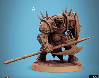 Male Orc Fighter Miniatures - Rescale Miniatures | Orruk Warclans Ironjawz Models | Wargaming | Cliffside Orks