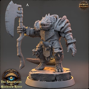 Crocodile Warrior Miniatures -  Daybreak Miniatures | Lizardmen Brute Models | Dungeons and Dragons | DnD | Wargaming | Hacksaw River