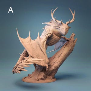 Kipine Miniature - Lord of the Print | Owl Dragon Model | Forest Wyvern | Sylvaneth Chaos Beast | Dungeons & Dragons | DnD | Wargaming