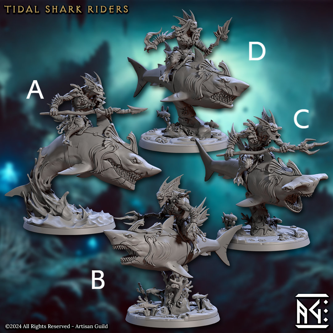 warhammer Idoneth Deepkin ジャンクセット Deepkin Mounted Shark Miniatures - Artisan Guild | Idoneth Allopex