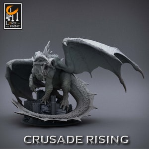 Ancient Red Dragon Miniature - Lord of the Print | Gargantuan Great Wyrm Model | Dungeons & Dragons | DnD | Wargaming | Crusade Rising