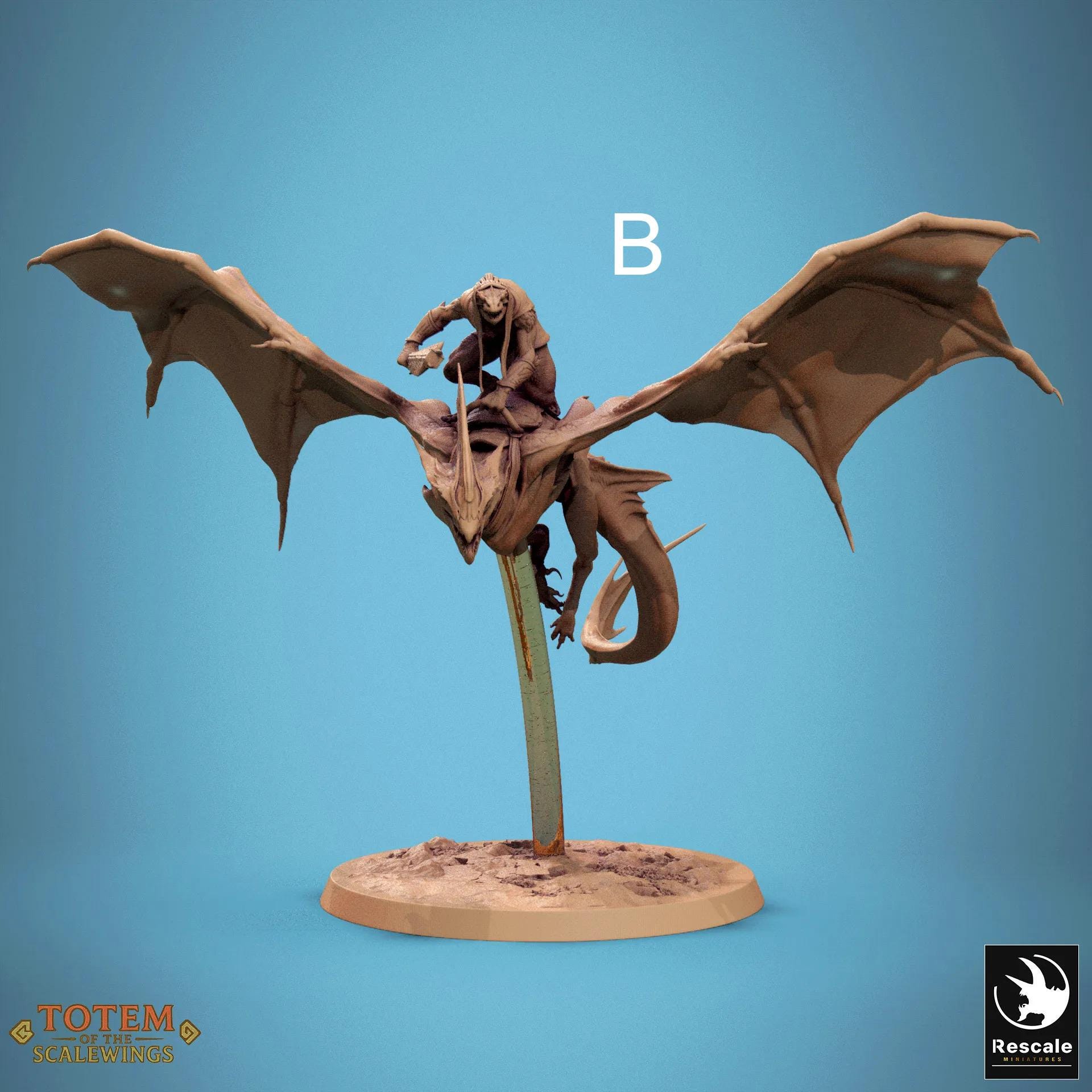 Skink Wyvern Rider Mount - Rescale Miniatures | Ripperdactyl Dinosaur ...