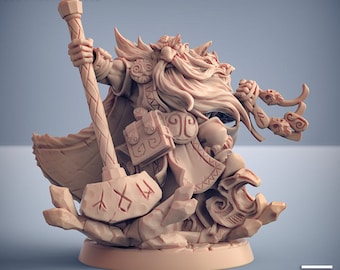 Dwarf Leader Miniature - Artisan Guild | Warlock Model | Wargaming