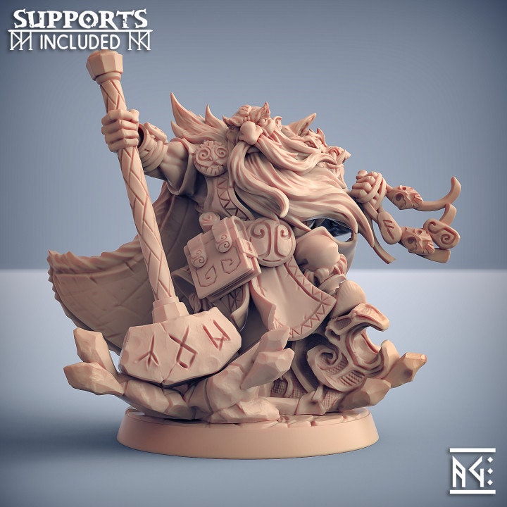 Dwarf Leader Miniature - Artisan Guild | Warlock Model | Wargaming