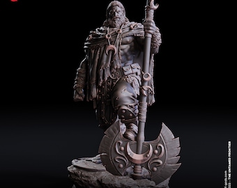 Greataxe Barbarian Miniature -  Flesh of Gods | Human Berserker Model | Dungeons and Dragons | DnD | Wargaming | Untamed Frontier | Thoros