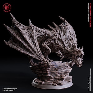 Undead Dragon Miniature -  Flesh of Gods | Zombie Terrorgheist Model | Death Wyvern Dracolich | Dungeons and Dragons | DnD | Wargaming