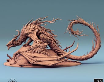 Adult Fae Dragon Miniature - Rescale Miniatures | Sylvaneth Plant Dragon Model | Wargaming | Curse Briar