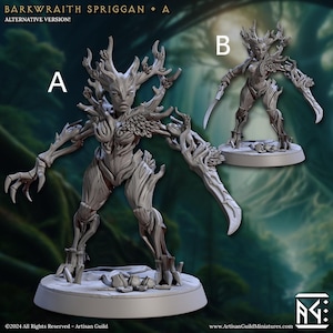 Wood Elf Dryad Infantry Miniatures - Artisan Guild | Sylvaneth Revenant Model | Dungeons and Dragons | DnD | Wargaming | Barkwraith Spriggan