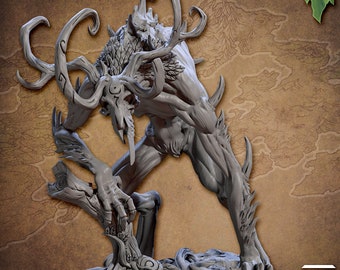 Giant Wendigo Miniature - Artisan Guild | Undead Lechen Model | Forest Guardian | Dungeons and Dragons | DnD | Wargaming | Temple of Arba